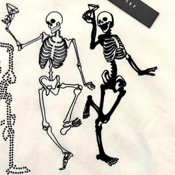 White Sweatshirt Dancing Skeletons Halloween Jane & Delancey Skeleton Party - Picture 8 of 9